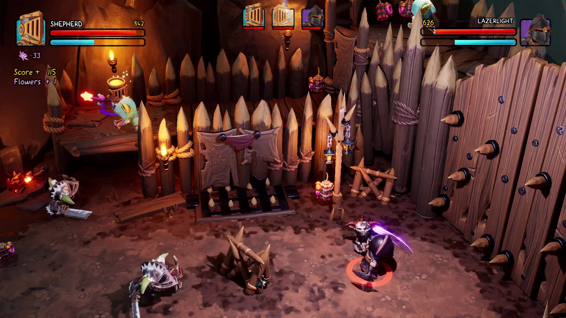 In the beat them all Big Helmet Heroes, knights fight in an arena
